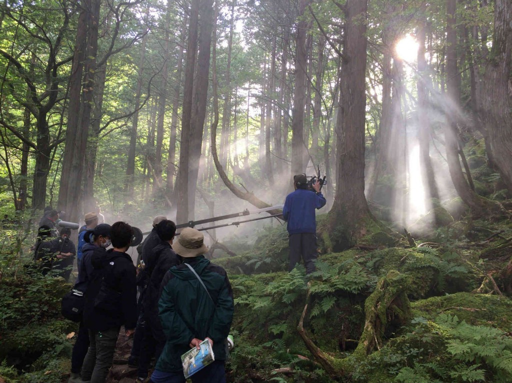 茅野市・蓼科大滝での撮影風景